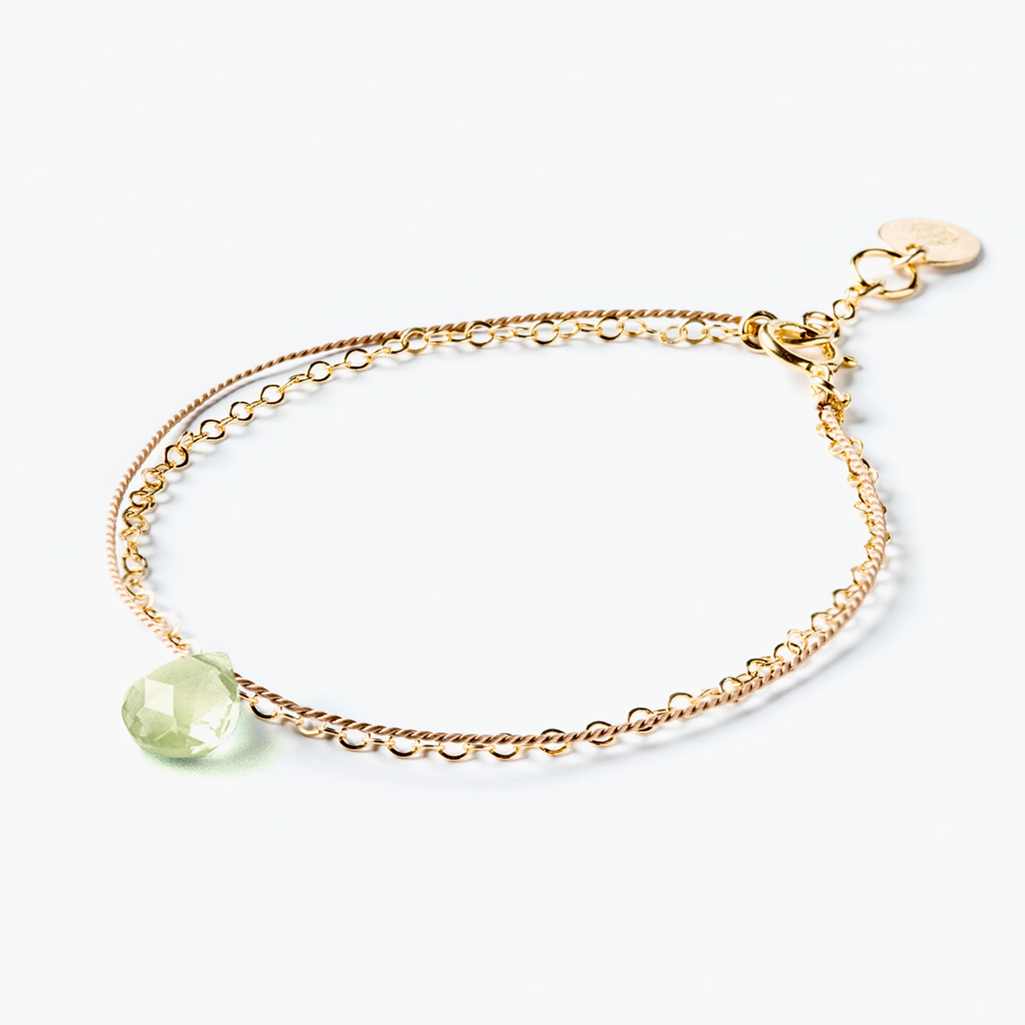 February Gold & Silk Birthstone Bracelet