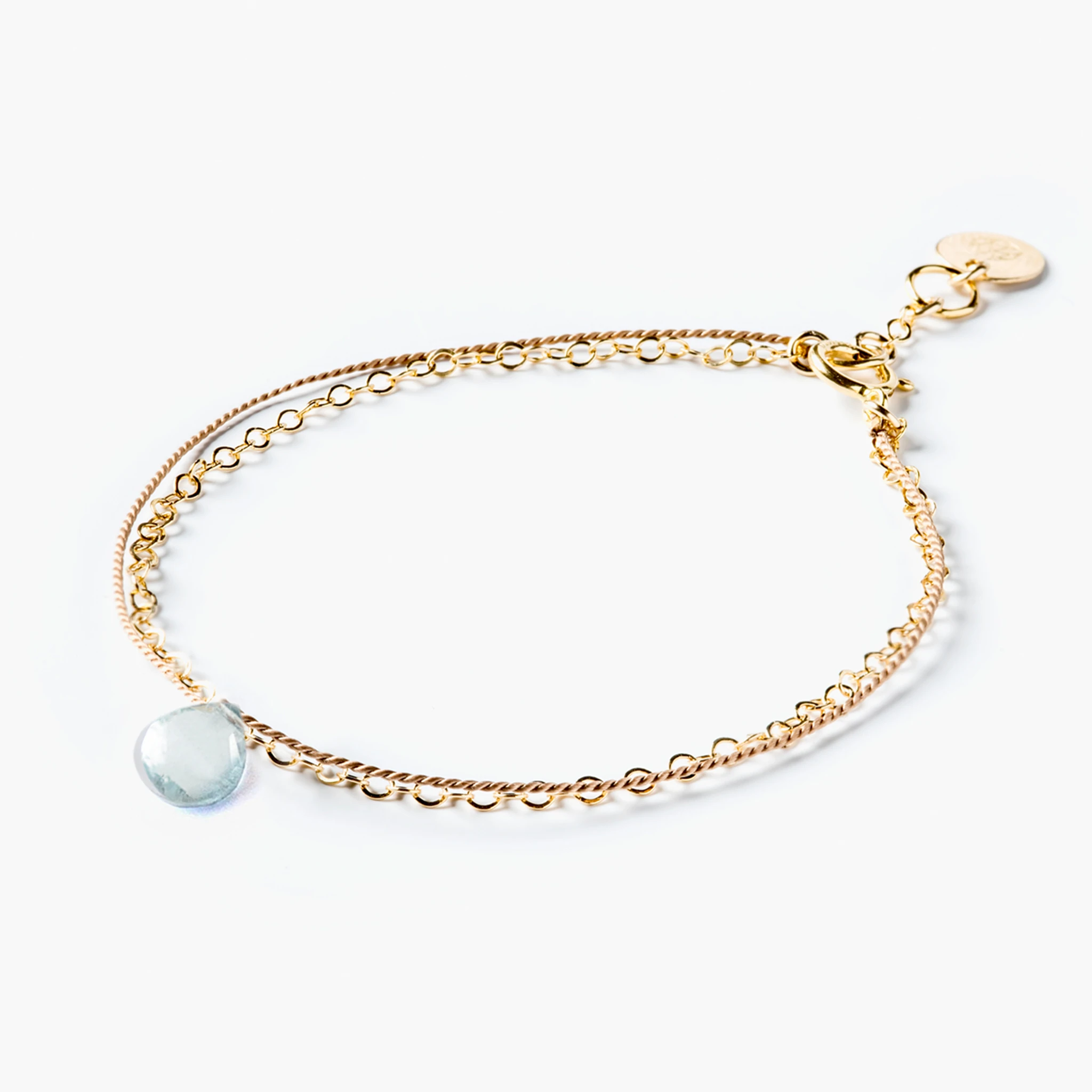 March Gold & Silk Birthstone Bracelet