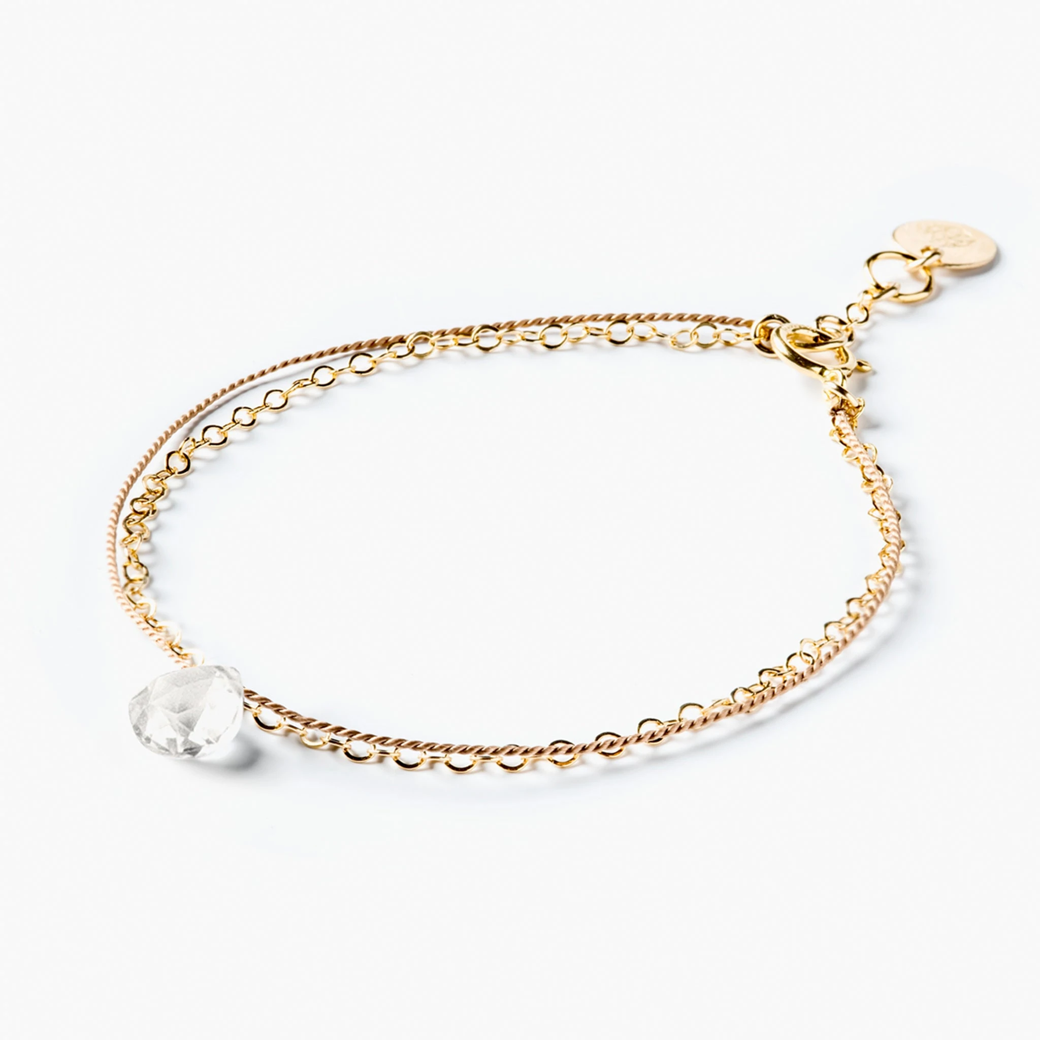 April Gold & Silk Birthstone Bracelet