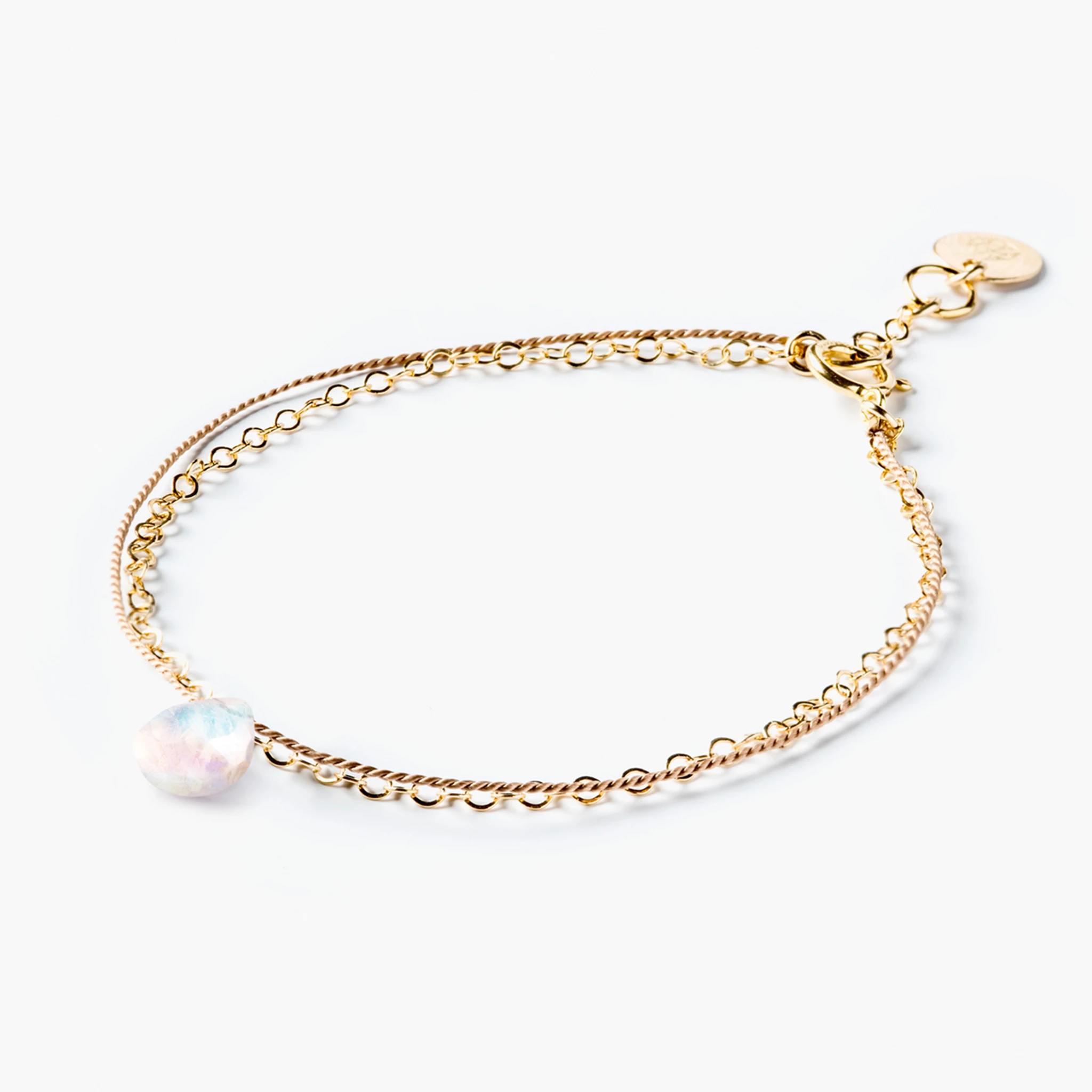 June Gold & Silk Birthstone Bracelet