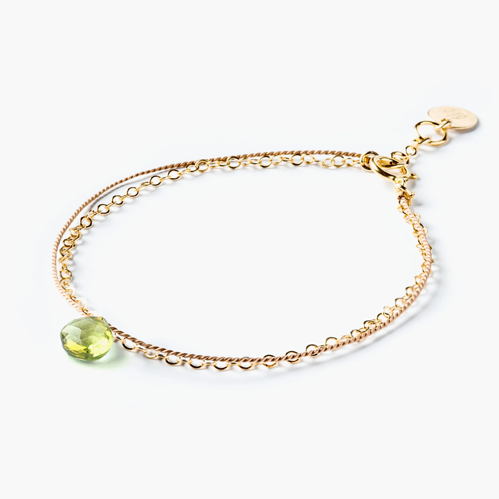 August Gold & Silk Birthstone Bracelet