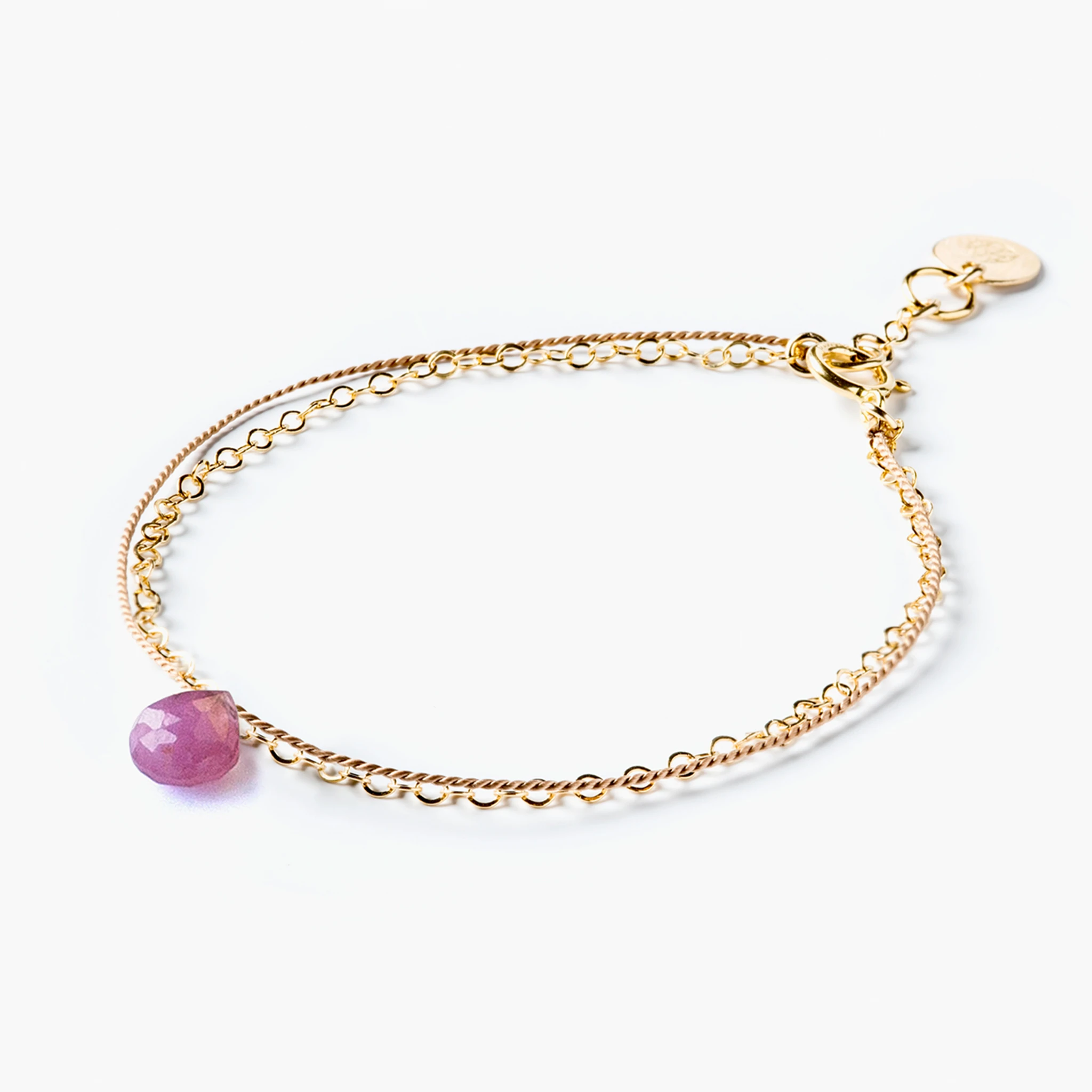 September Gold & Silk Birthstone Bracelet