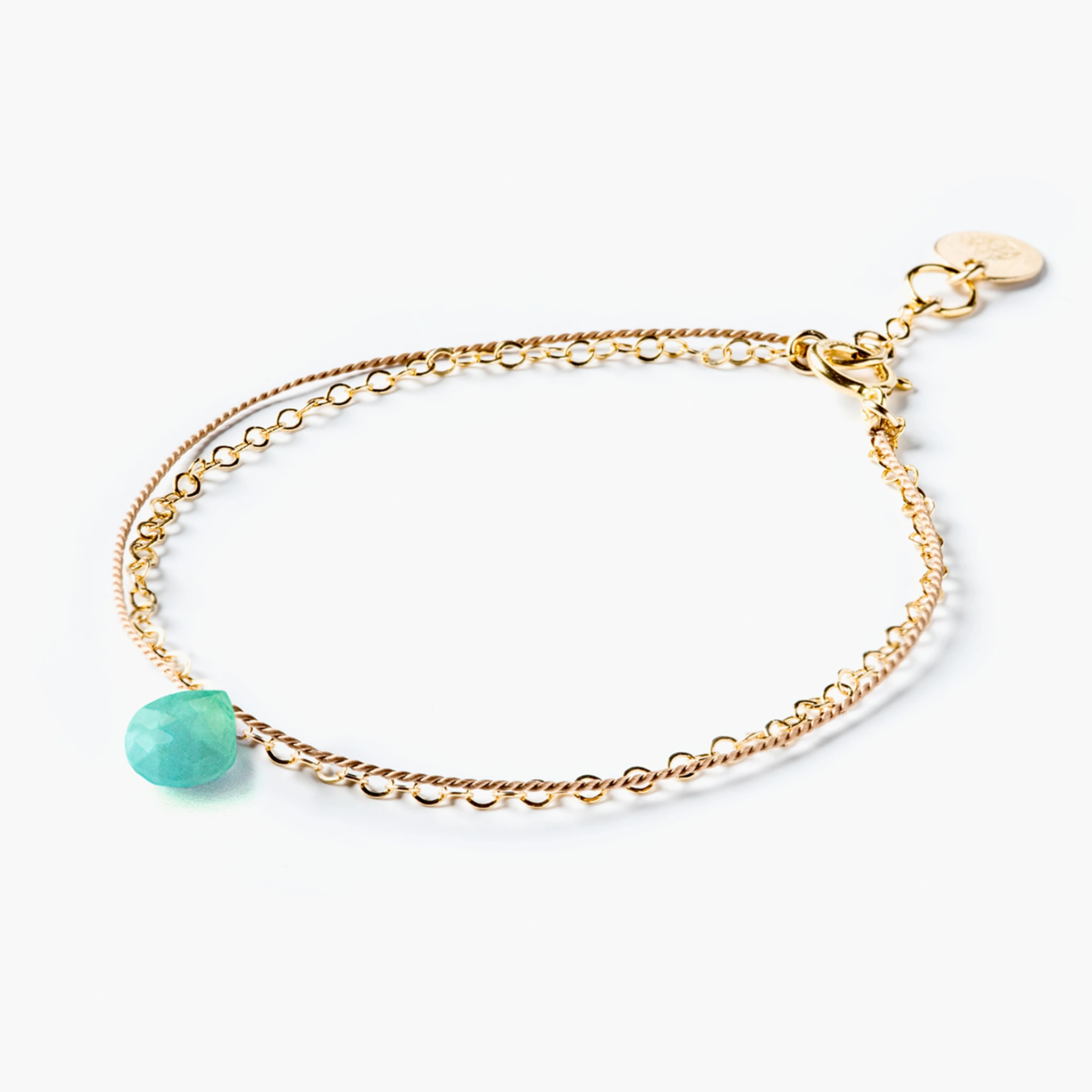 December Gold & Silk Birthstone Bracelet