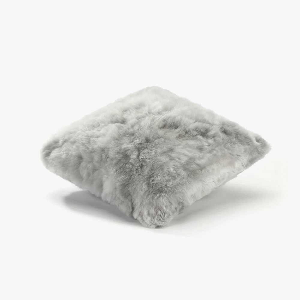 Weich Couture Alpaca Alpaca Fur One-Sided Pillow Cushion NUBE 40x40 - Silver Grey