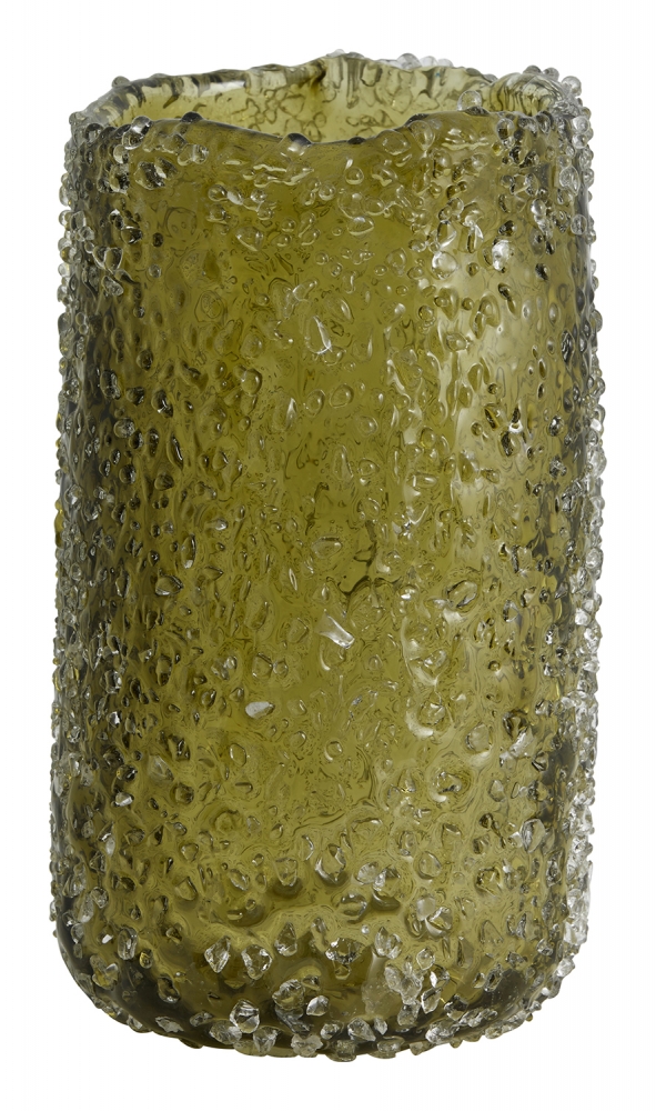 Nordal Clyde Structured Glass Vase medium - Green