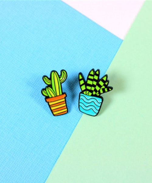 Punky Pins Cactus Blue Orange Pin