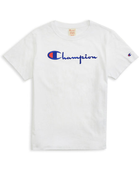 Champion Script Logo Crew Neck T-shirt White