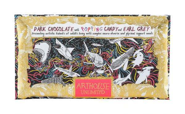ARTHOUSE Unlimited Rainbow Sharks Handmade Dark Chocolate with Popping Candy & Earl Grey
