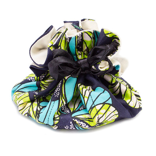 Rwandan Jewellery Compartment Pouch 'African Flower Power&#x27