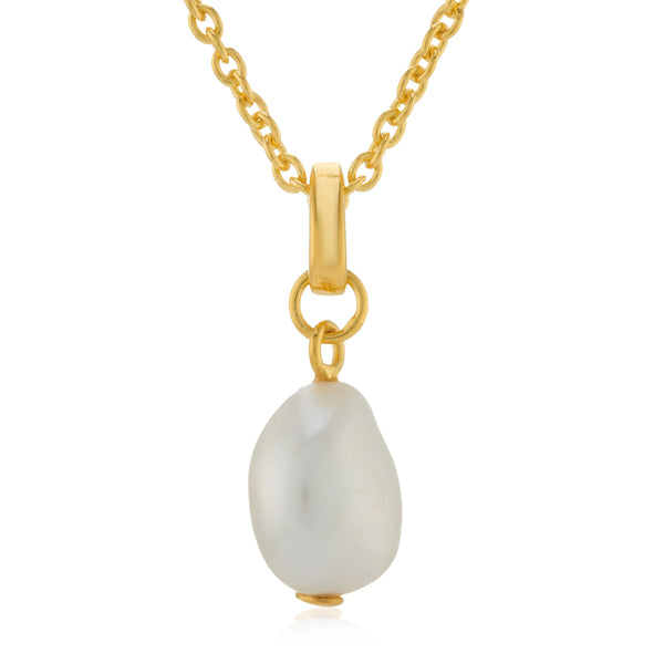 CollardManson Wdts Pearl Pendant Necklace - Gold
