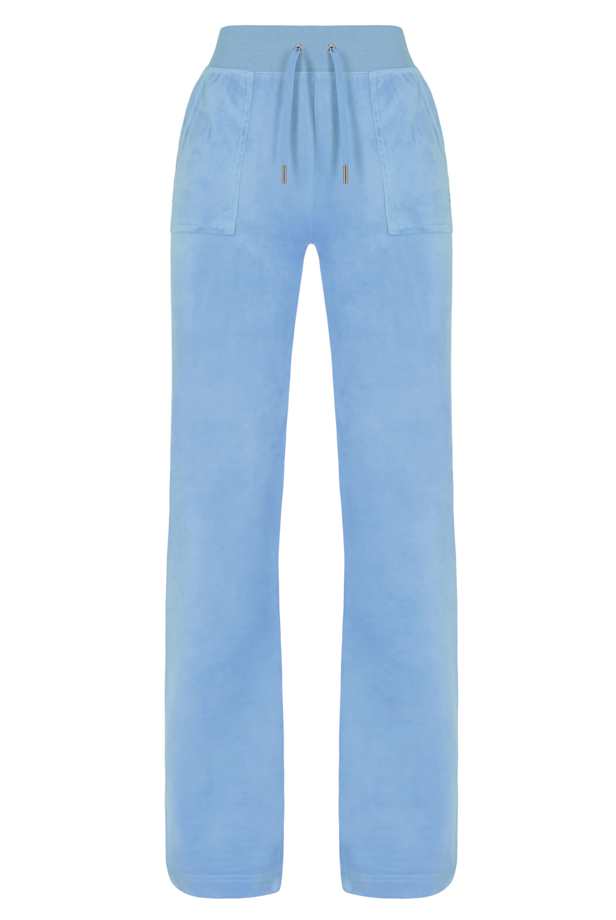 Juicy Couture Del Ray Classic Velour Pocketed Bottoms - Powder Blue