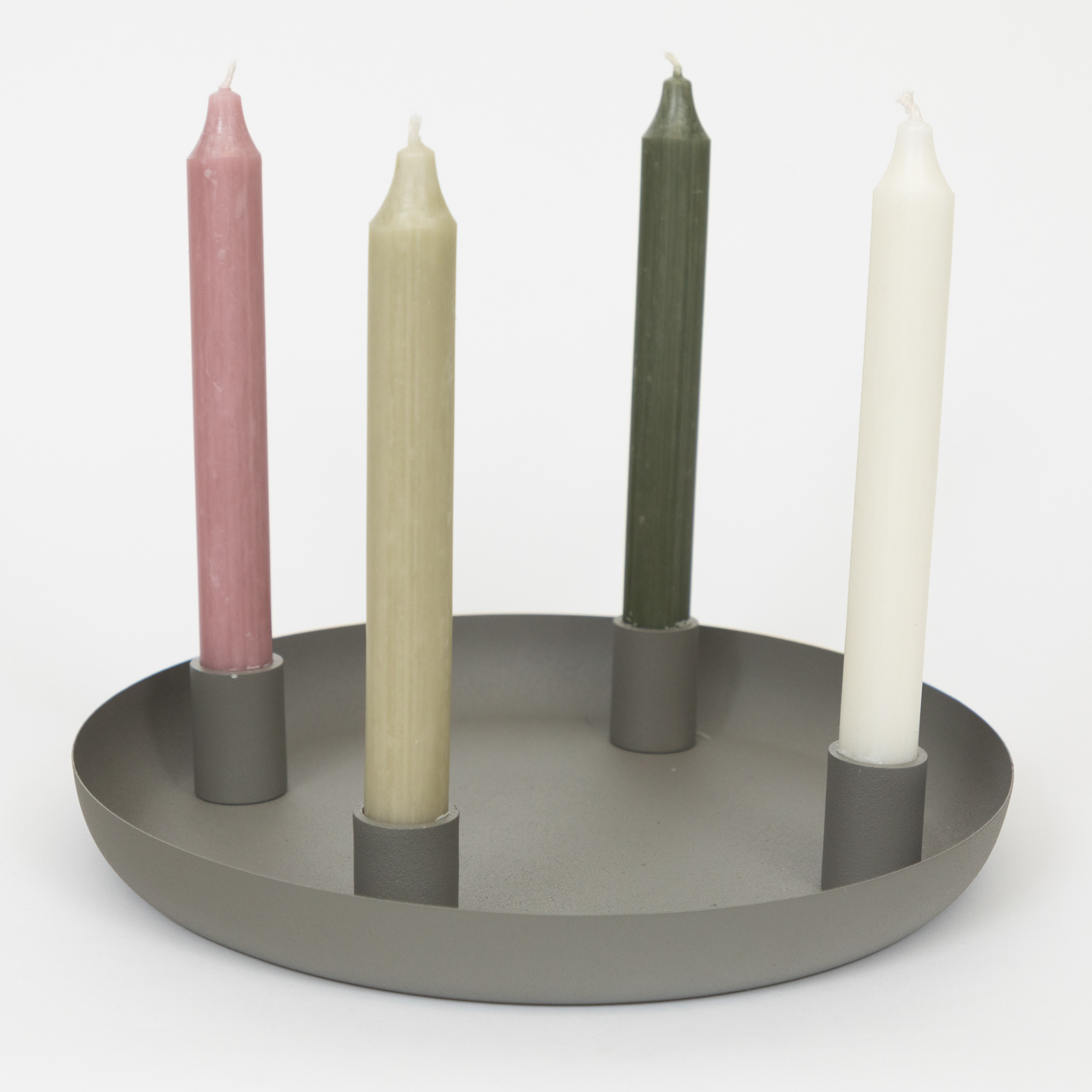 Green Advent Candle Holder For 4 Dinner Candles