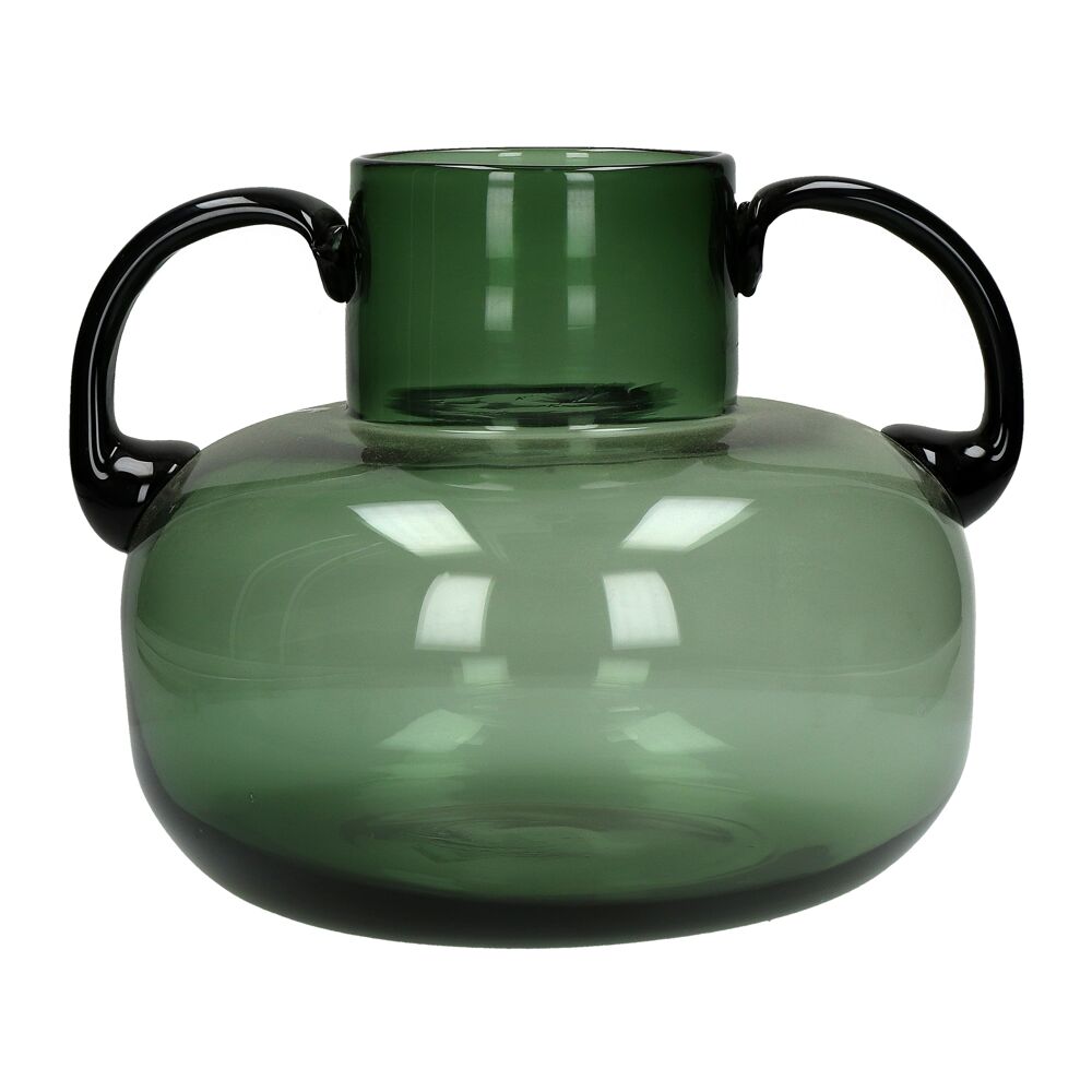 FLORA - vase - glass - L 27 x W 24 x H 22 cm - green