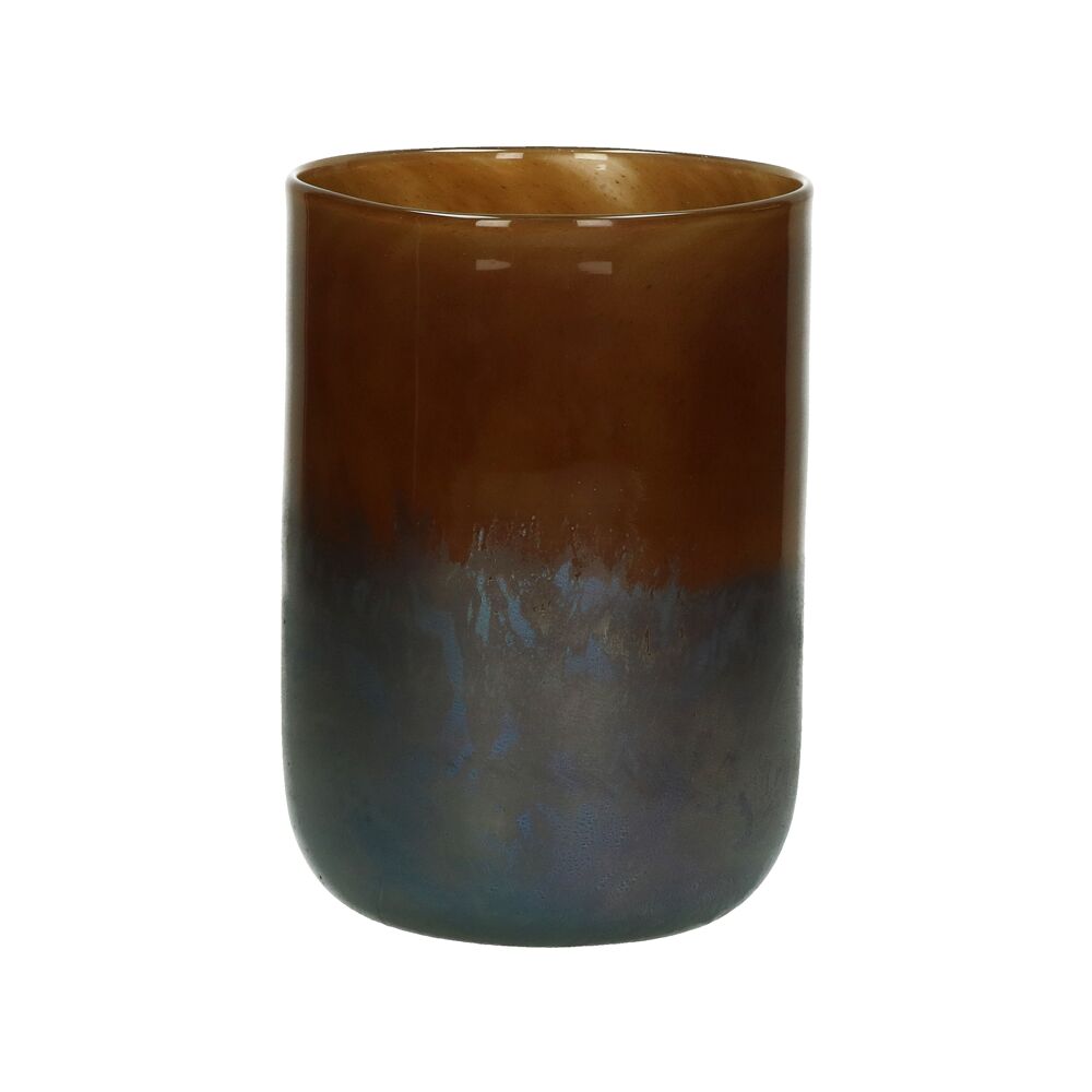 Pomax HÉRA - vase/hurricane - glass - DIA 15,8 x H 23,1 cm - brown