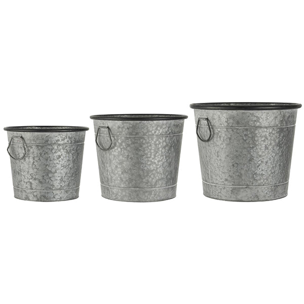 Medium Zinc Pots for Planting with Handles