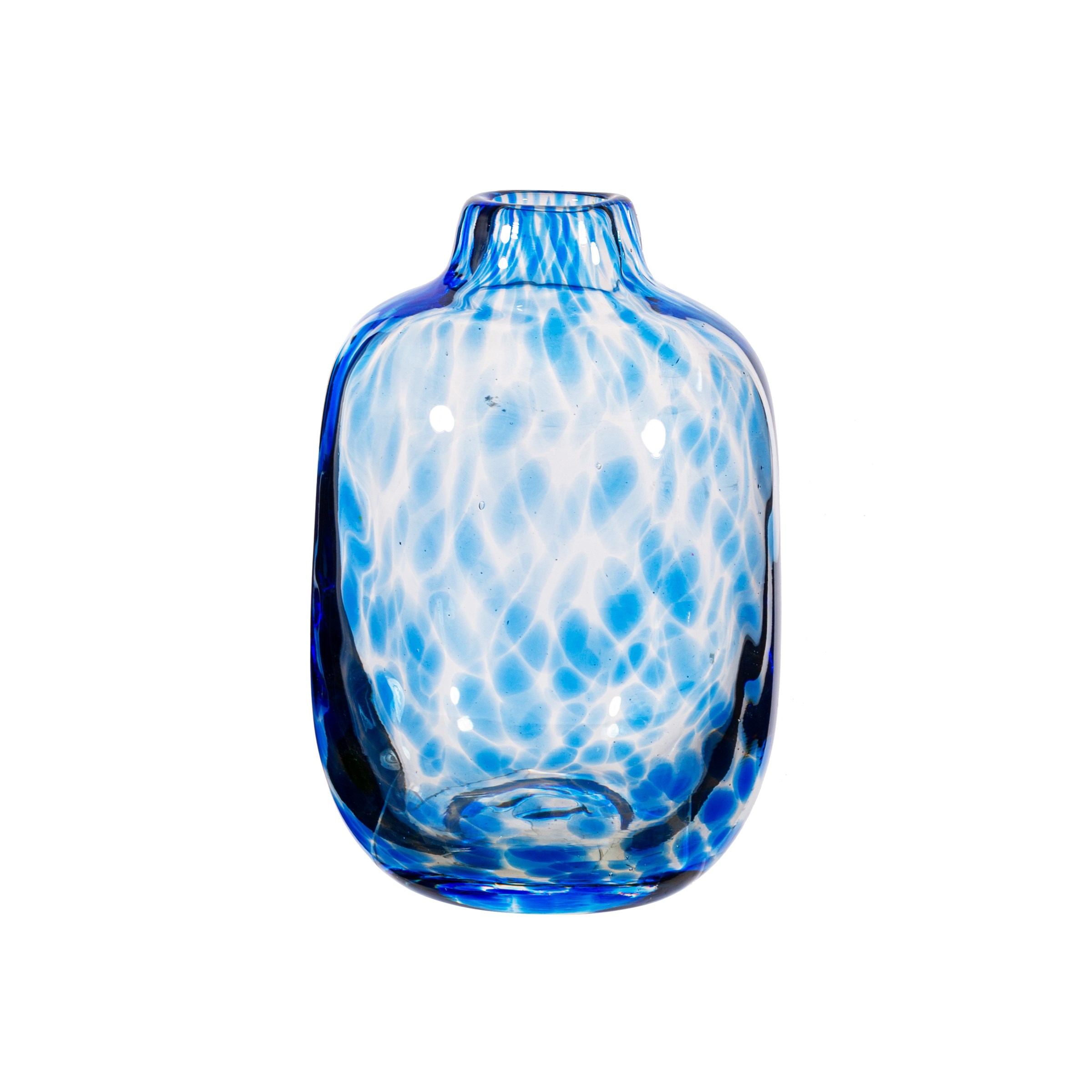 Sass & Belle  Small Blue Speckled Glass Vase