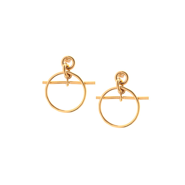 Renné Jewellery 18 Carat Gold Plated T Bar Hoops