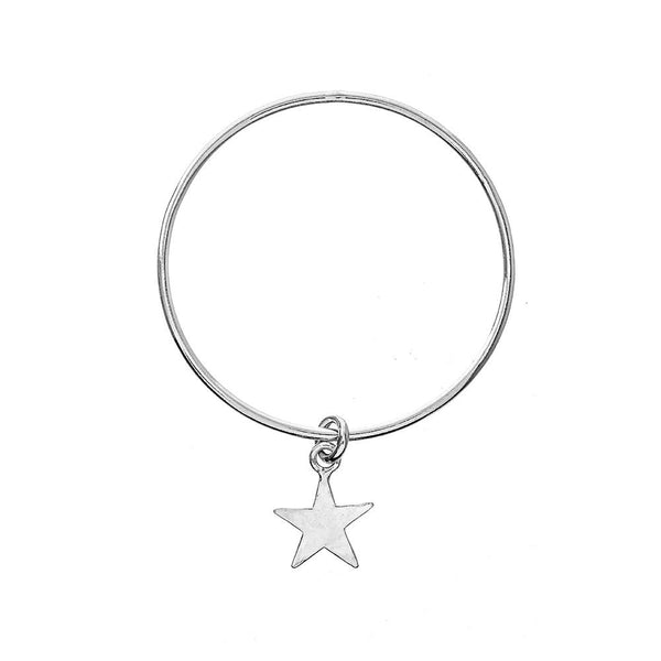 Renné Jewellery 2.5mm Star Charm Classic Bangle