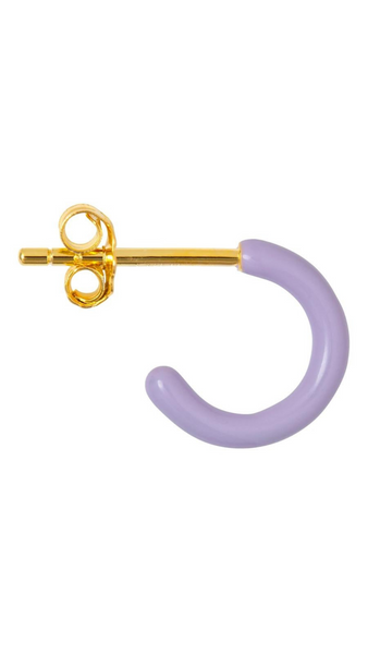 Gold Plated Earring - Purple Colour Hoop