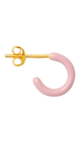 Gold Plated Earring - Light Pink Colour Hoop