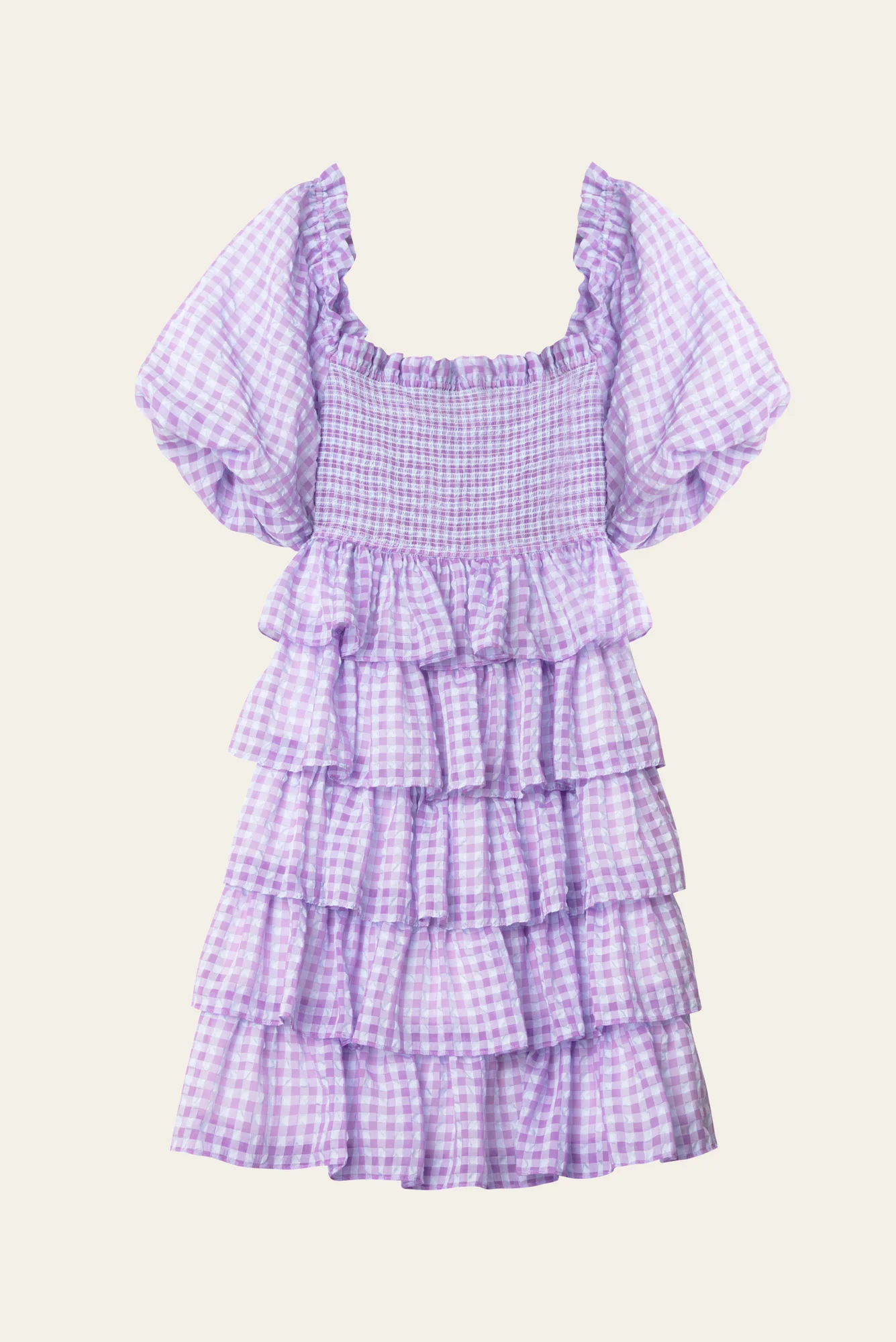 BY MALINA Lilac Check Colette Dress