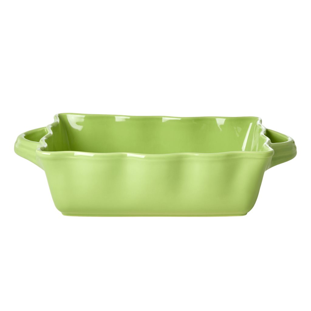 Medium Scalloped Oven Dish - Neon Green