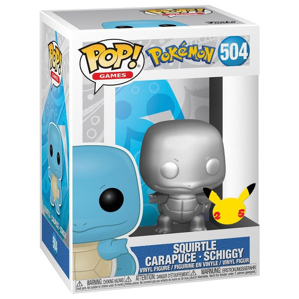 Pop! Vinyl Games Figure Pokemon 504 Squirtle Silver Metallic