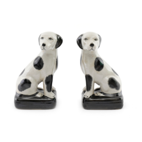 Temerity Jones Set of 2 Sitting Black & White Dog Ornaments
