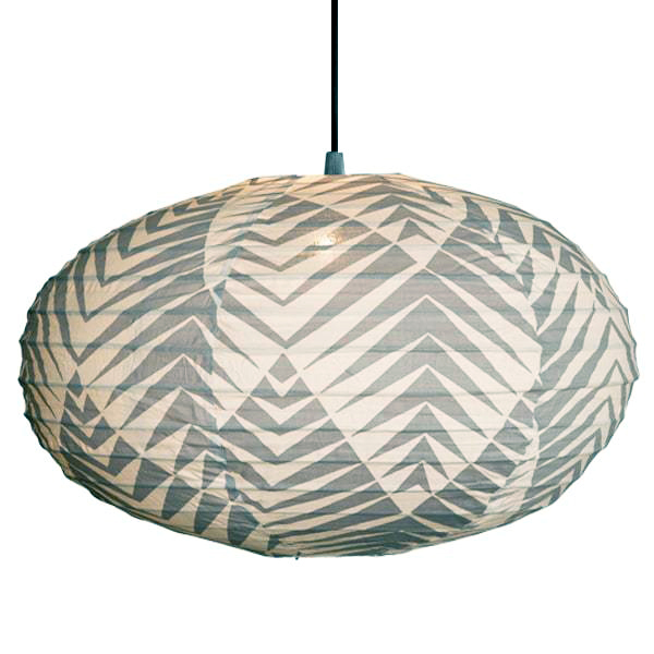 Curiouser and Curiouser Small 60cm Cream & Grey Palm Cotton Pendant Lampshade