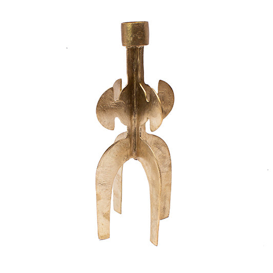 Ghanaian Ashanti Brass Pillar Candle Holder 'Understanding&#x27