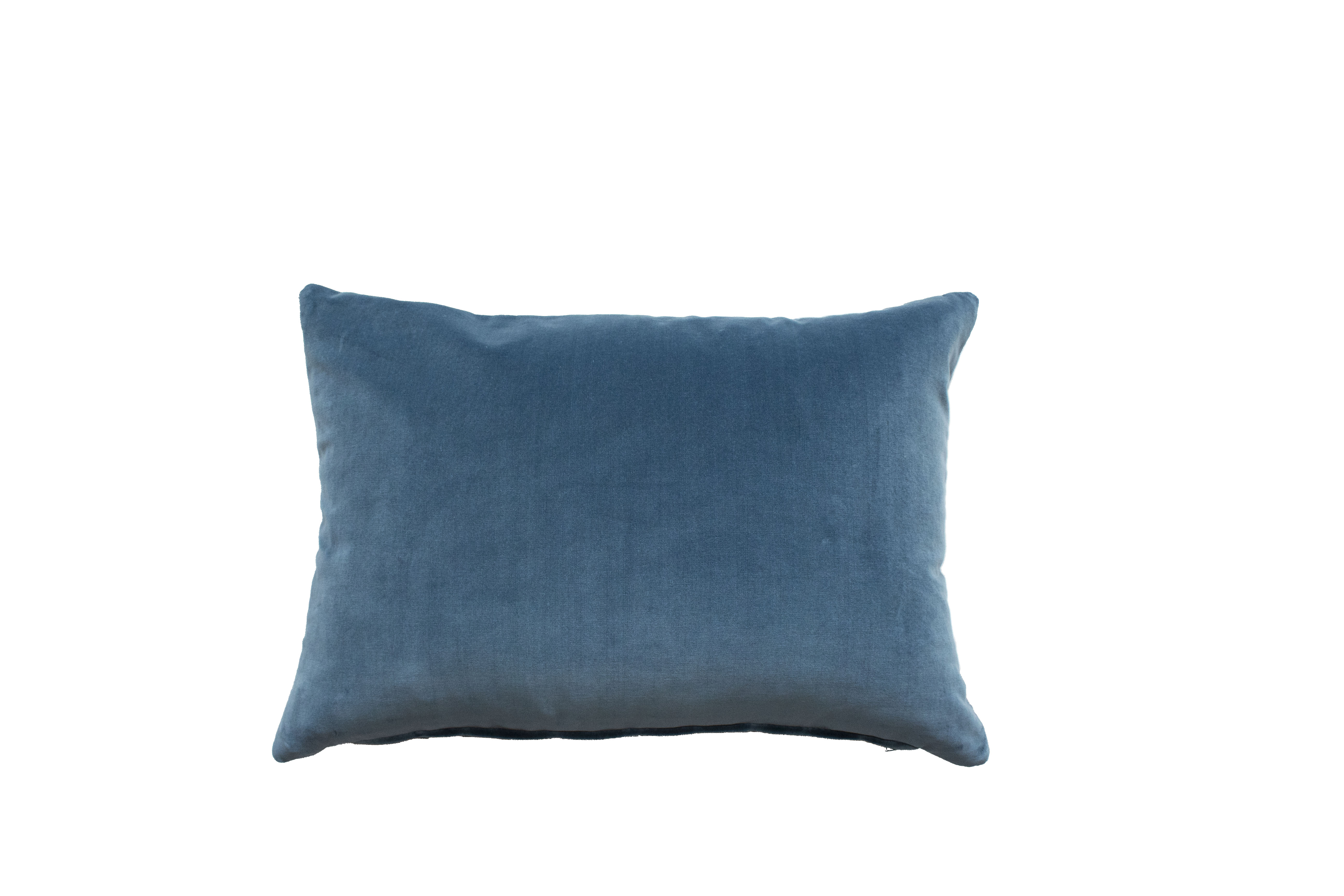 The Hackney Draper Cushion Velvet Azure Rectangle 