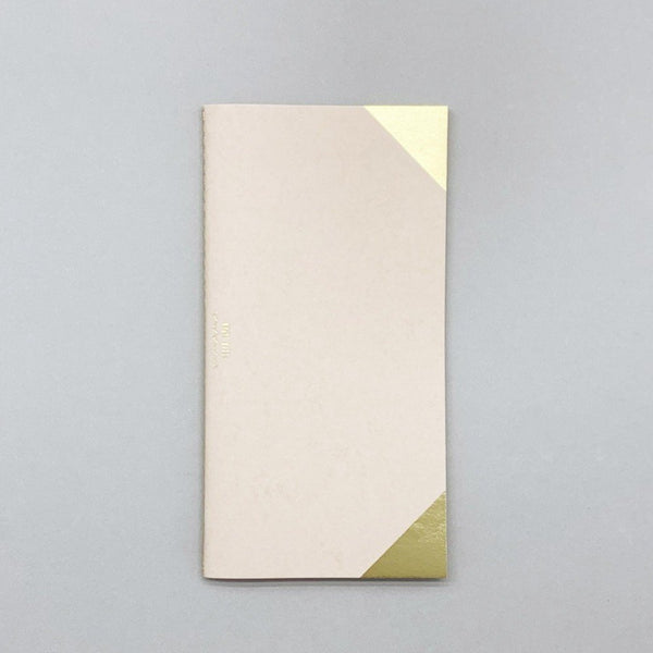 Stitched Plain Notebook Beige Pocket Size