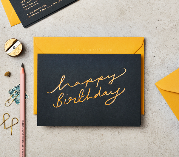 | Happy Birthday Gold Foil | Greetings Card