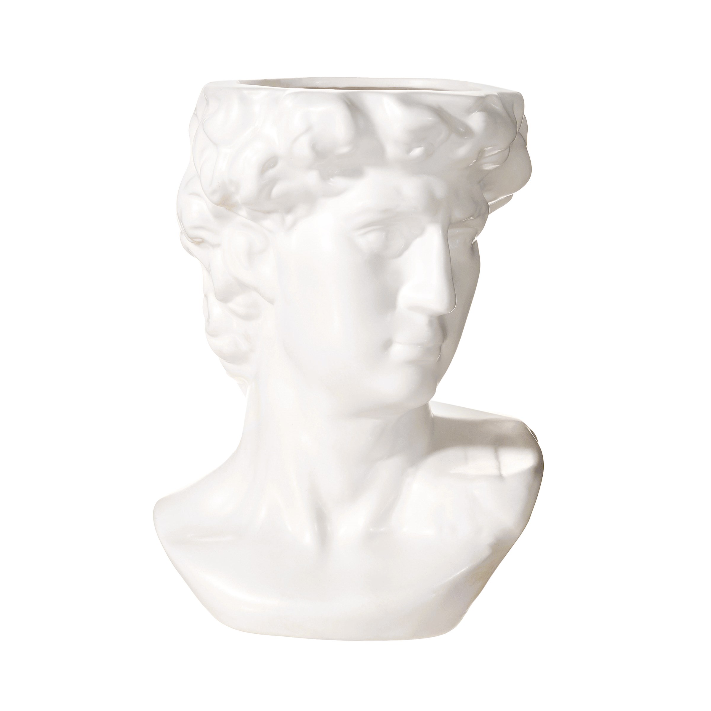 Sass & Belle  Large Greek Adonis Head Vase/Planter White