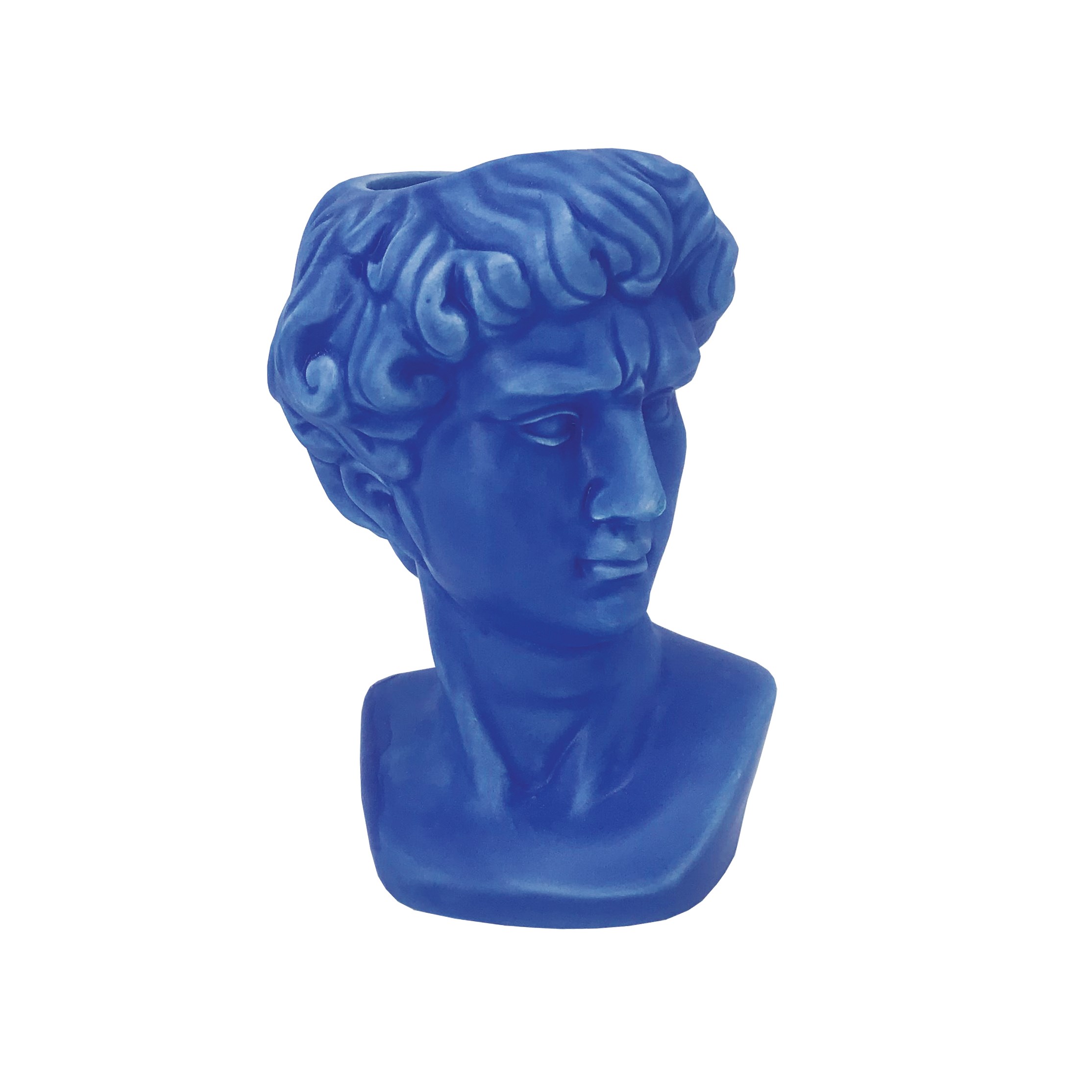 Sass & Belle  Small Greek Adonis Head Vase Electric Blue