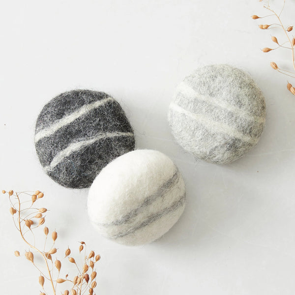 Aura Que Bhitra Eco Natural Wool Felted Soap Marble - Cream
