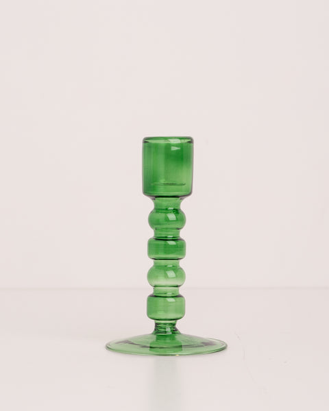 HKliving The Emeralds Glass Candle Holder M Forest Green