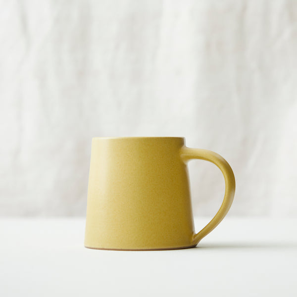 Aura Que Alo Handmade Conical Stoneware Mug - Mustard Yellow