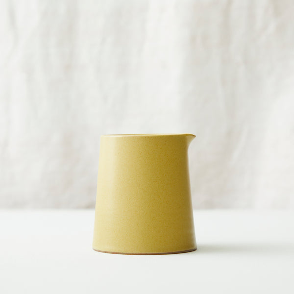 aura-que-bhava-handmade-conical-stoneware-jug-mustard-yellow