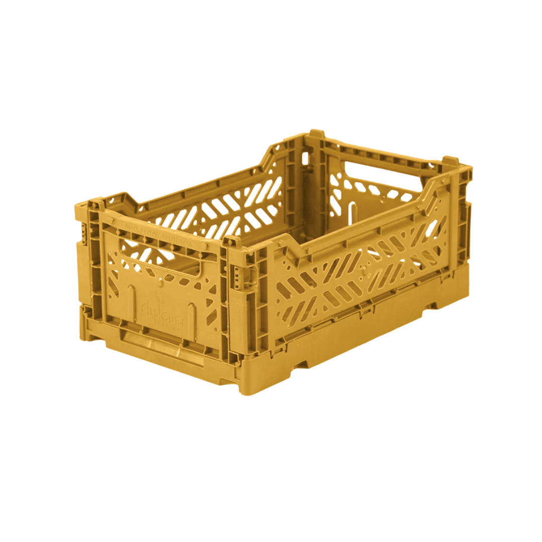 AYKASA Mini Folding Crate | Mustard