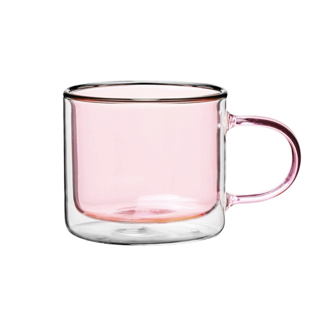 Double Walled Glass Mug | Pink