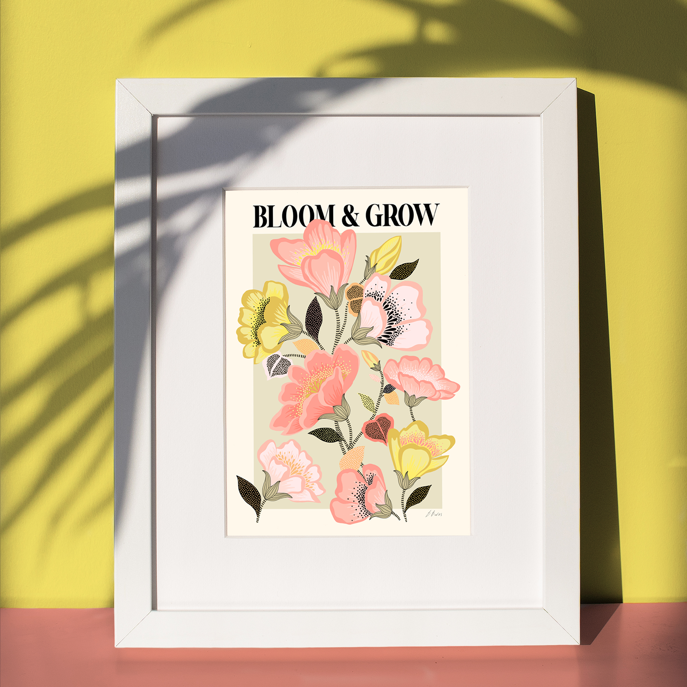 Rebecca Lois Burns Bloom & Grow Flowers Giclee A3 Art Print | Flower Wall Art | Floral illustration | Botanical Art