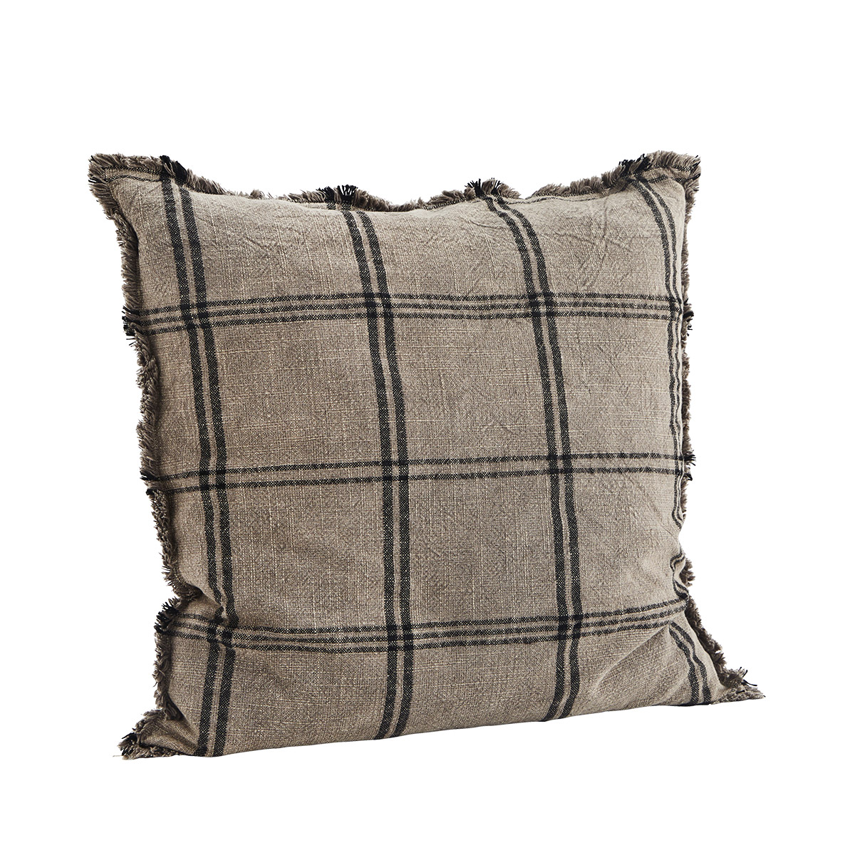 Taupe Check Cushion - 50x50