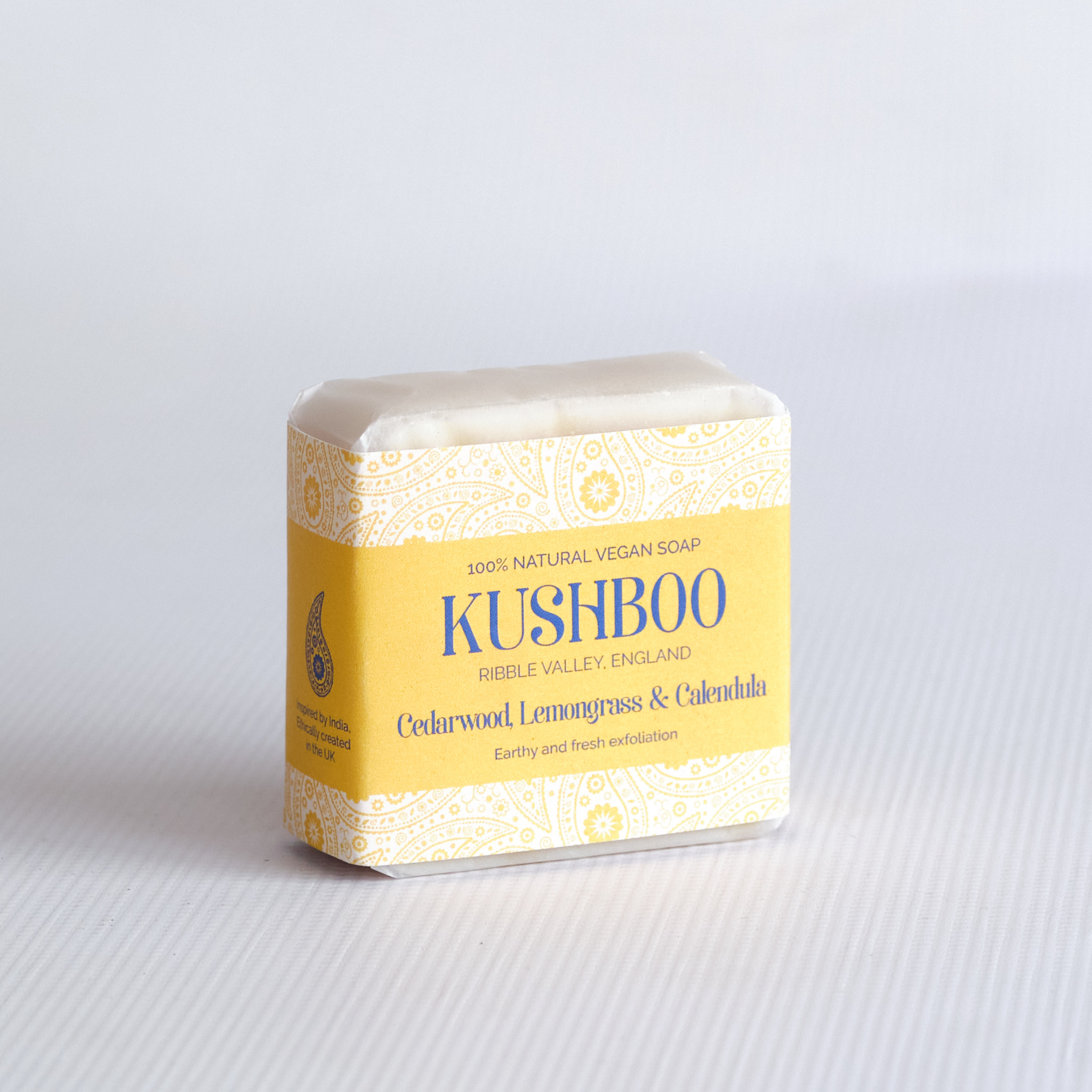 Kushboo Cedarwood, Lemongrass & Calendula Soap 
