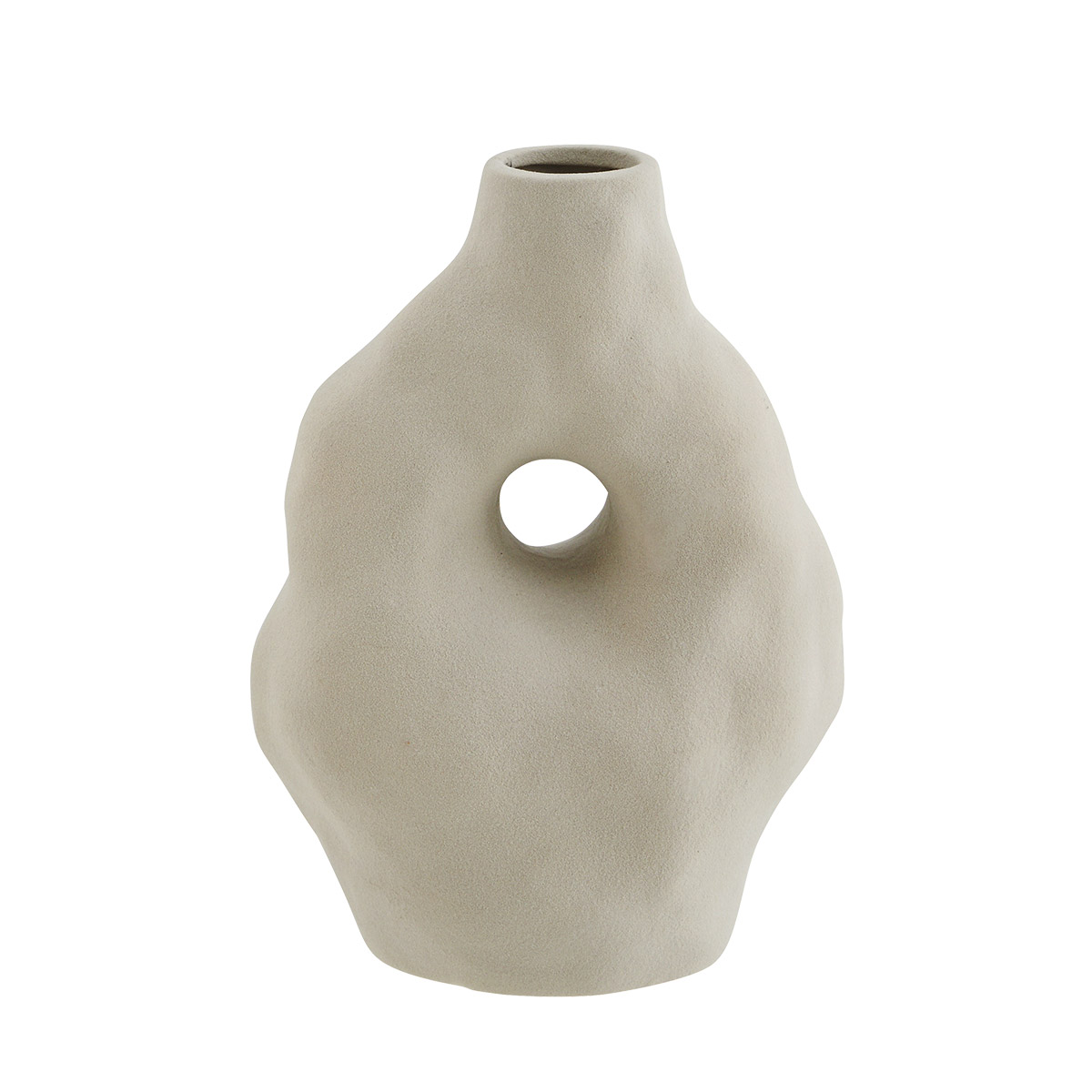 Greige Organic Stoneware Vase