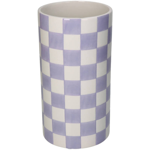 Lilac Check Vase