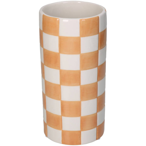 Orange Check Vase