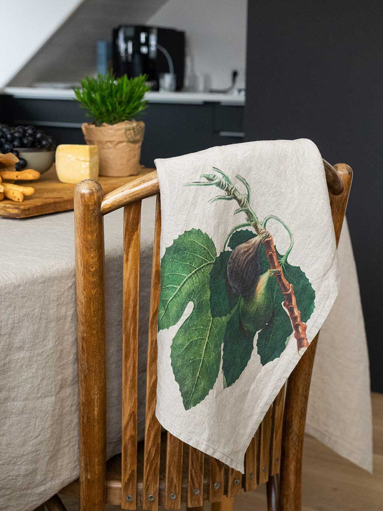 Autumn Mushroom Kitchen Towels (set of 2) - LINOROOM 100% LINEN