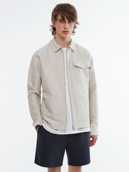 Twill Sand Zip Shirt -