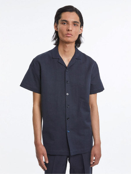 Dark Navy Cotton-linen Shirt